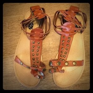 Strappy  sandals, size large, fits about 9.5/10